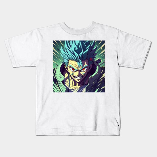 Anime art Kids T-Shirt by IOANNISSKEVAS